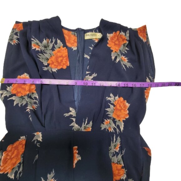 Floral Mini Romper Dress Sleeveless V Neckline - Picture 9 of 16